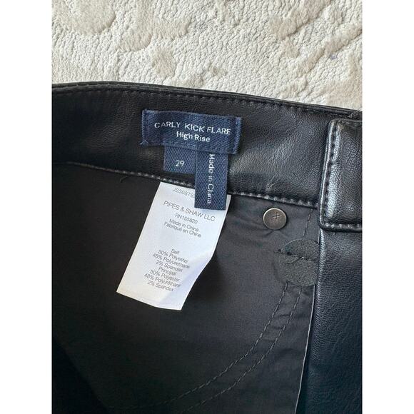 Veronica Beard Women's Carly Vegan Leather Kick Flare Pants Black Size 29 NWT - Picture 7 of 10